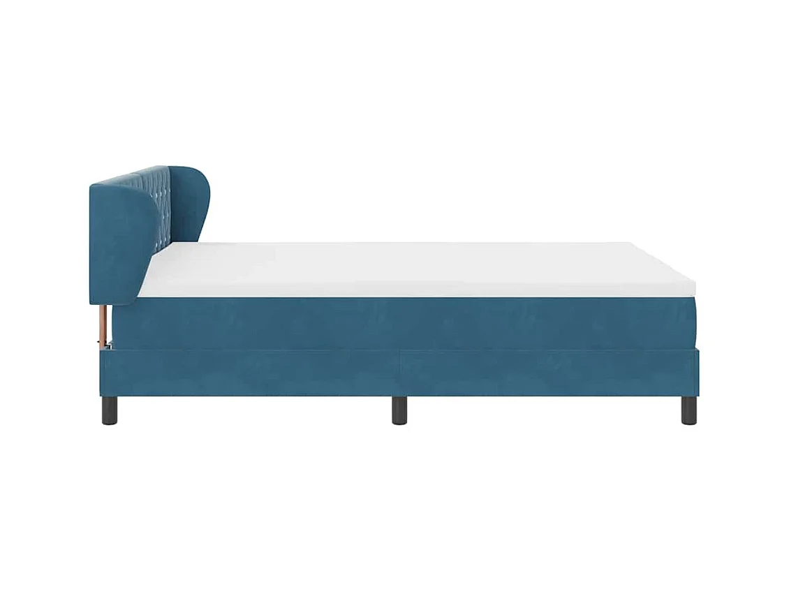 Cadre de lit avec matelas gris foncé 80x200 cm en velours