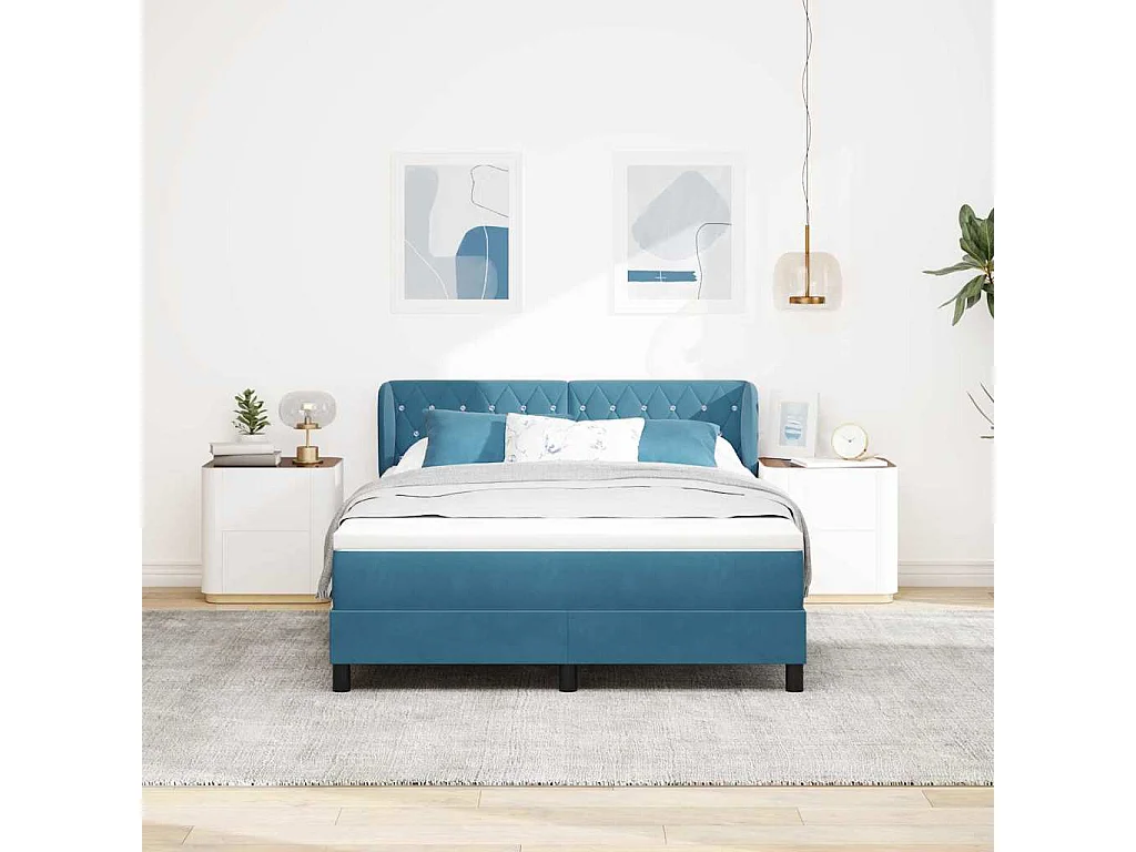 Cadre de lit avec matelas gris foncé 80x200 cm en velours