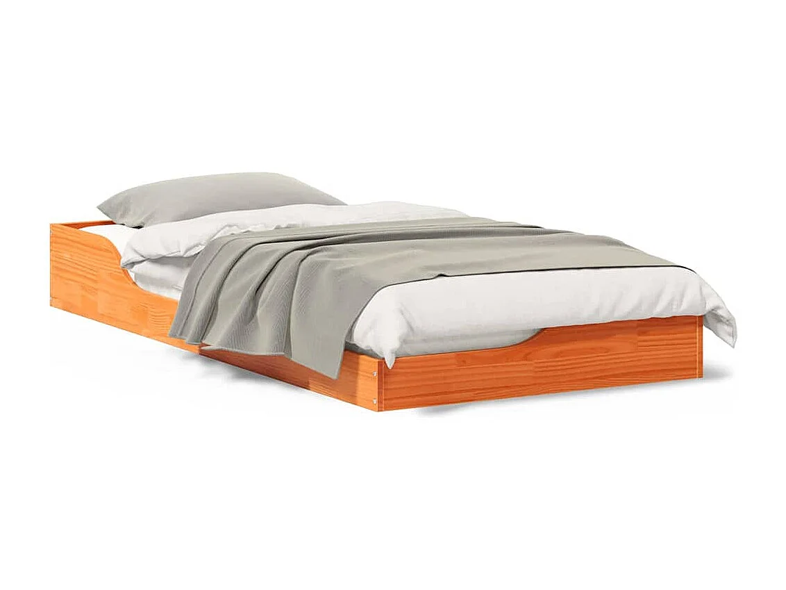 Estrutura de cama de chão Castanho-mel 90 x 190 cm