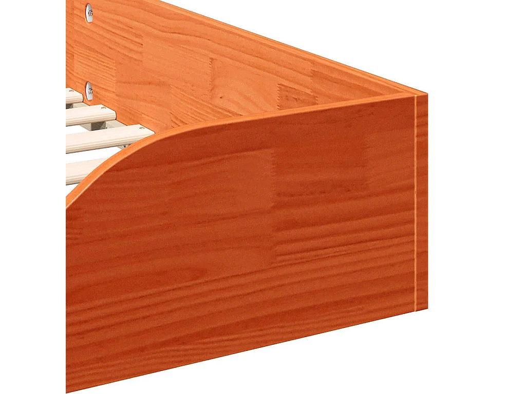 Estrutura de cama de chão Castanho-mel 90 x 190 cm