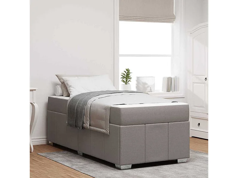 Bedframe met matras Taupe 80 x 200 cm Stof