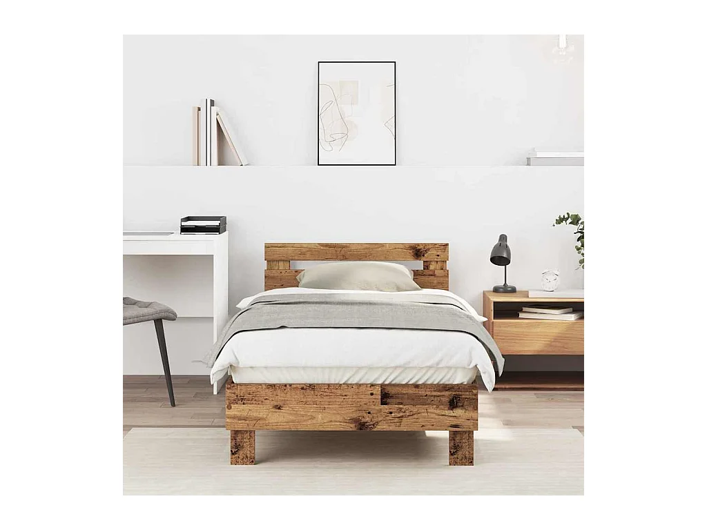 Marco de Cama Madera vieja 90 x 190 cm Madera contrachapada