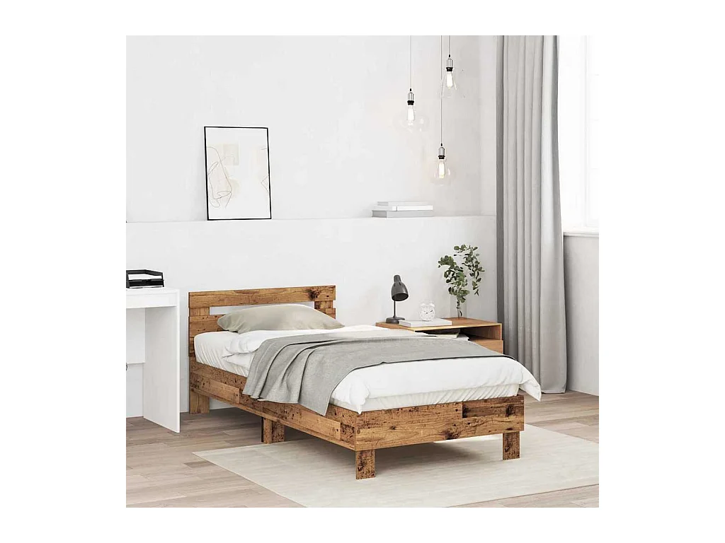 Marco de Cama Madera vieja 90 x 190 cm Madera contrachapada