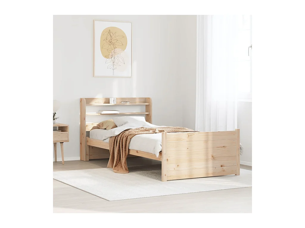 Cadre de lit avec tête de lit sans matelas 90x200 cm