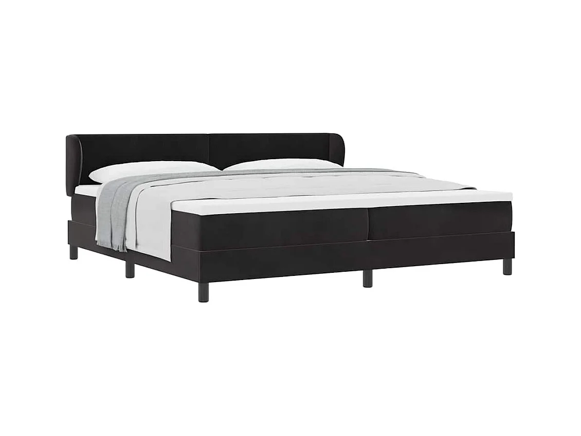 Cadre de lit avec matelas gris foncé 80x200 cm en velours