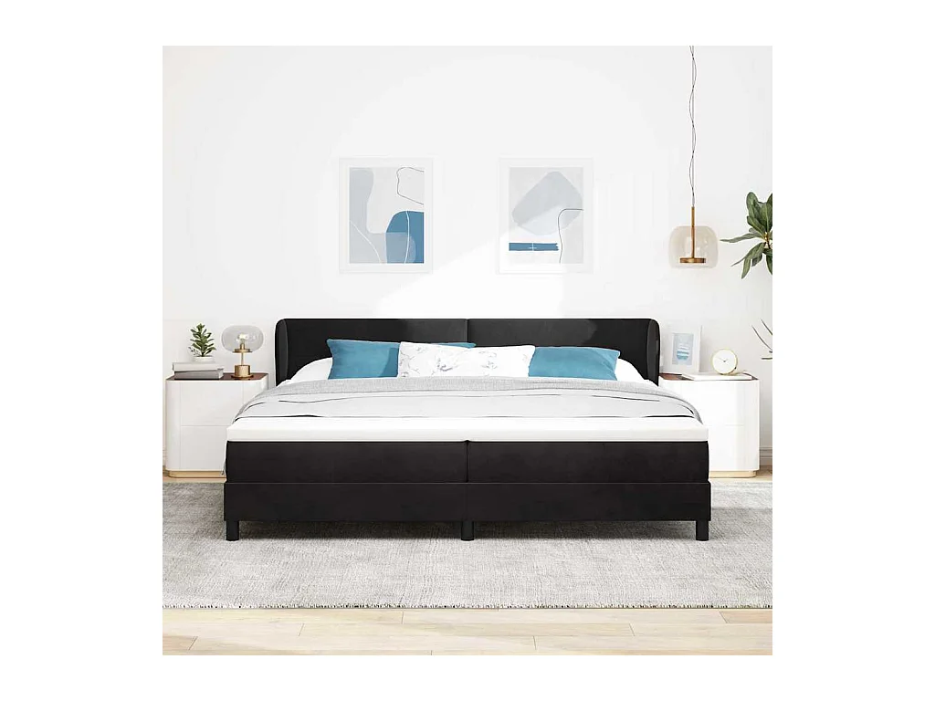 Cadre de lit avec matelas gris foncé 80x200 cm en velours