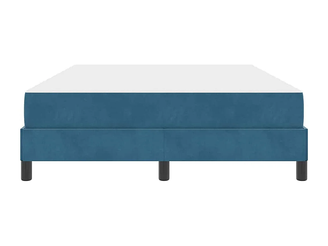 Cadre de lit avec matelas Bleu foncé 140 x 190 cm Velours