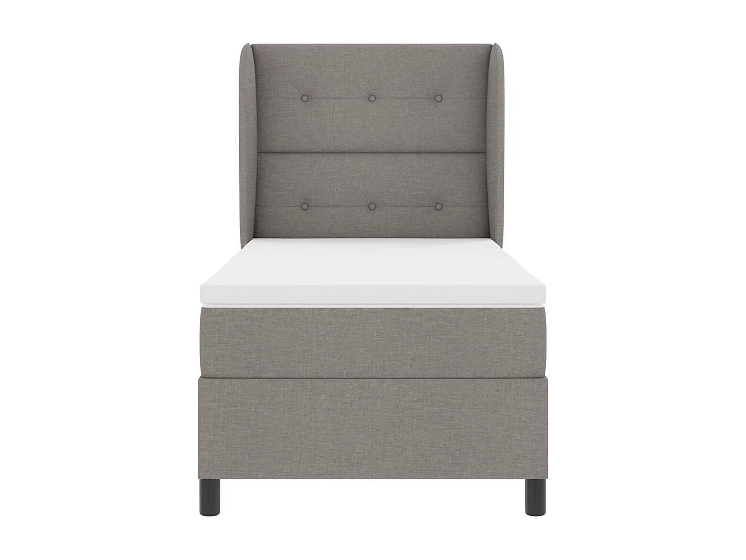 Cama tipo Box Spring con colchón Taupé 90 x 190 cm tela