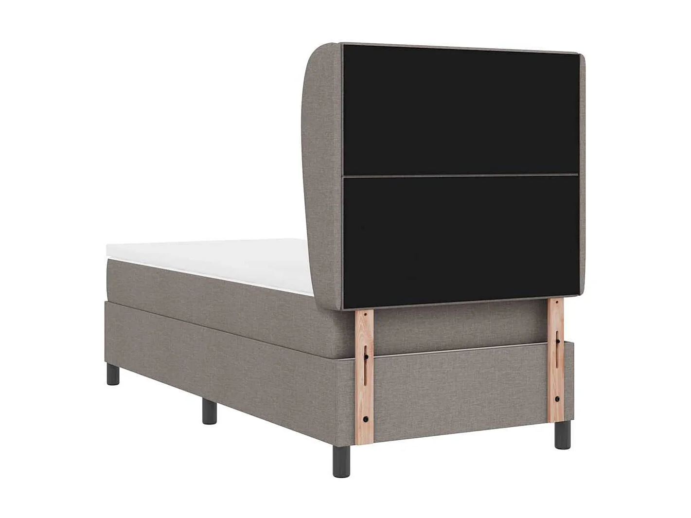 Cama tipo Box Spring con colchón Taupé 90 x 190 cm tela