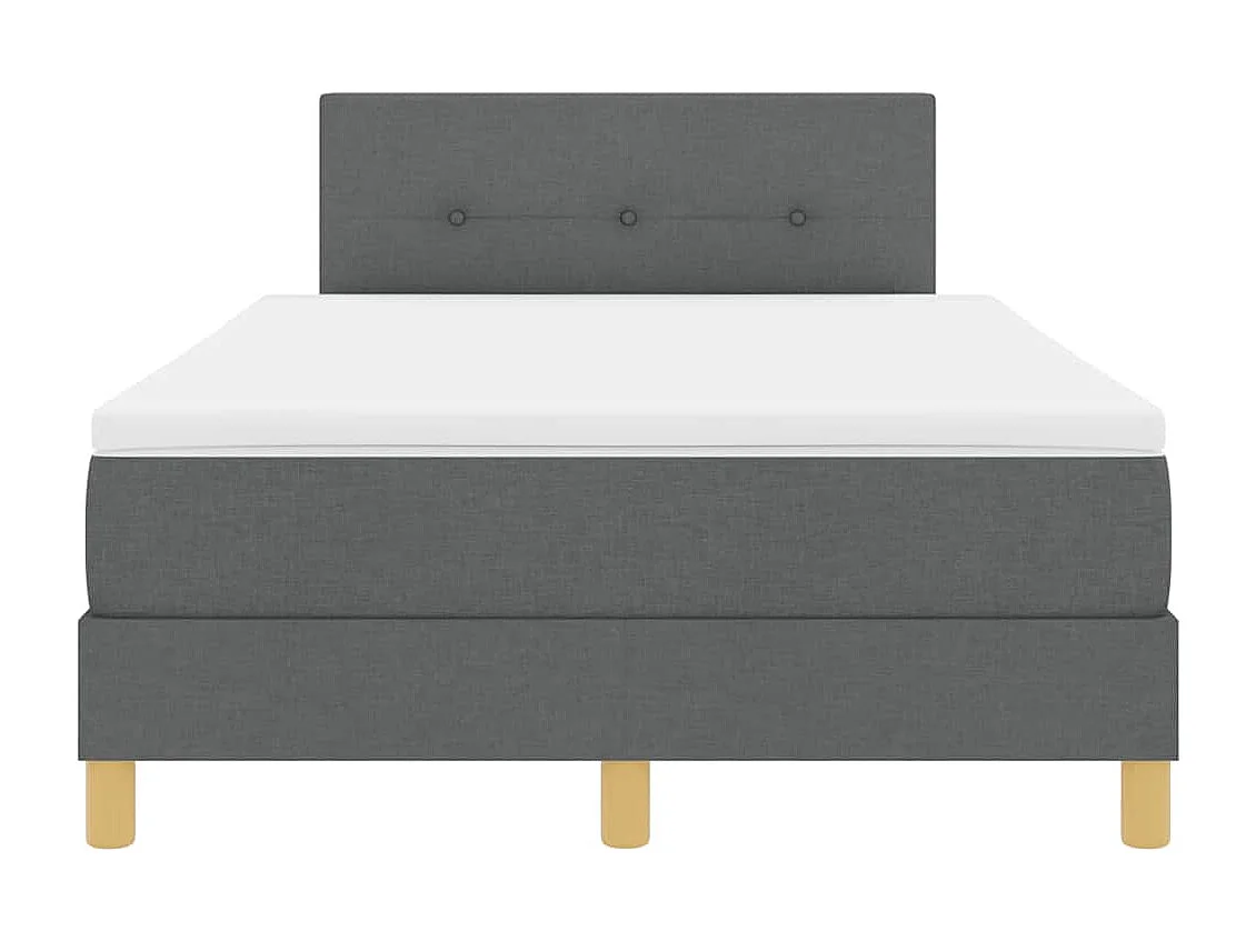 Cadre de lit avec matelas Gris foncé 120 x 200 cm tissu