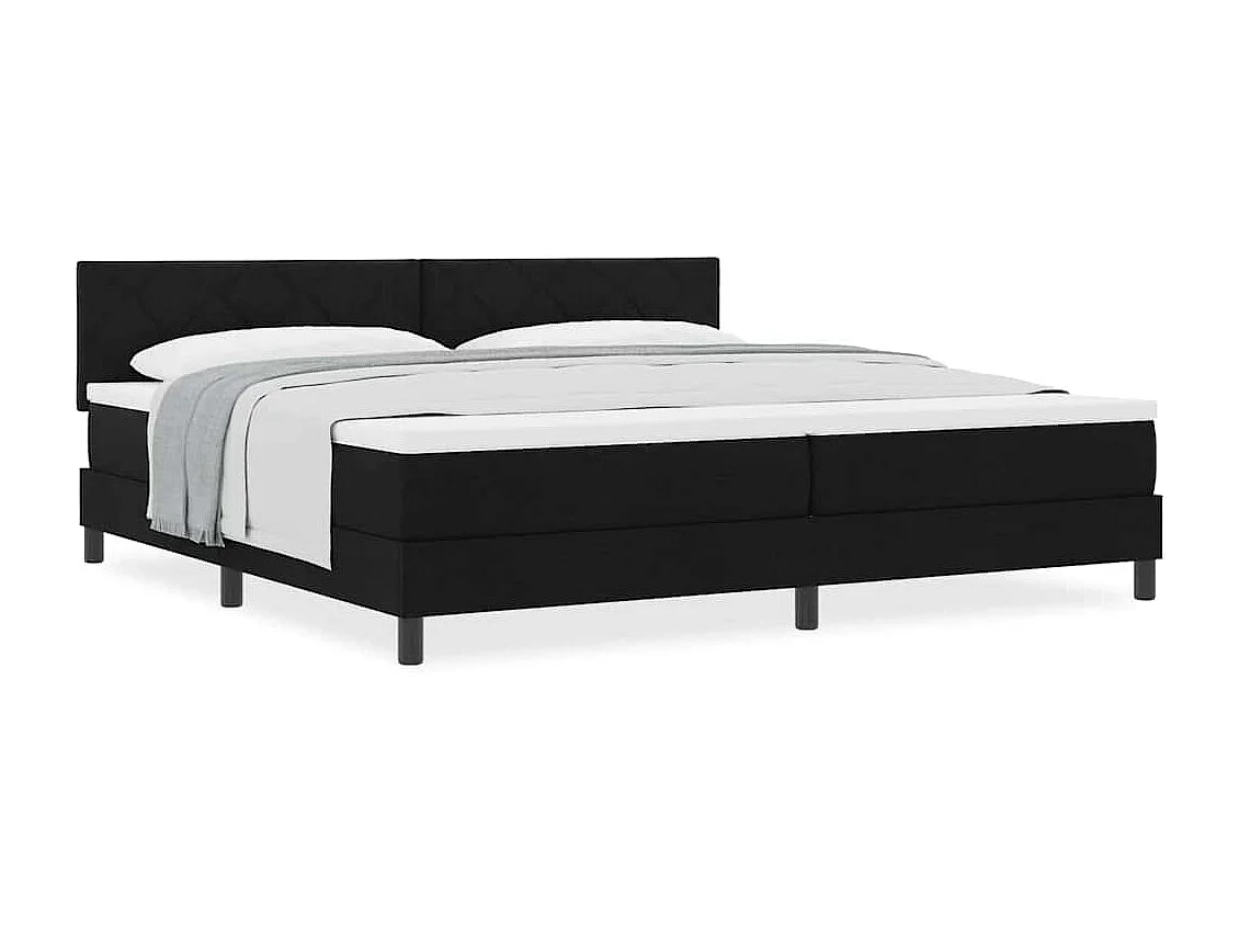 Cadre de lit avec matelas avec matelas Noir 200 x 200 cm tissu