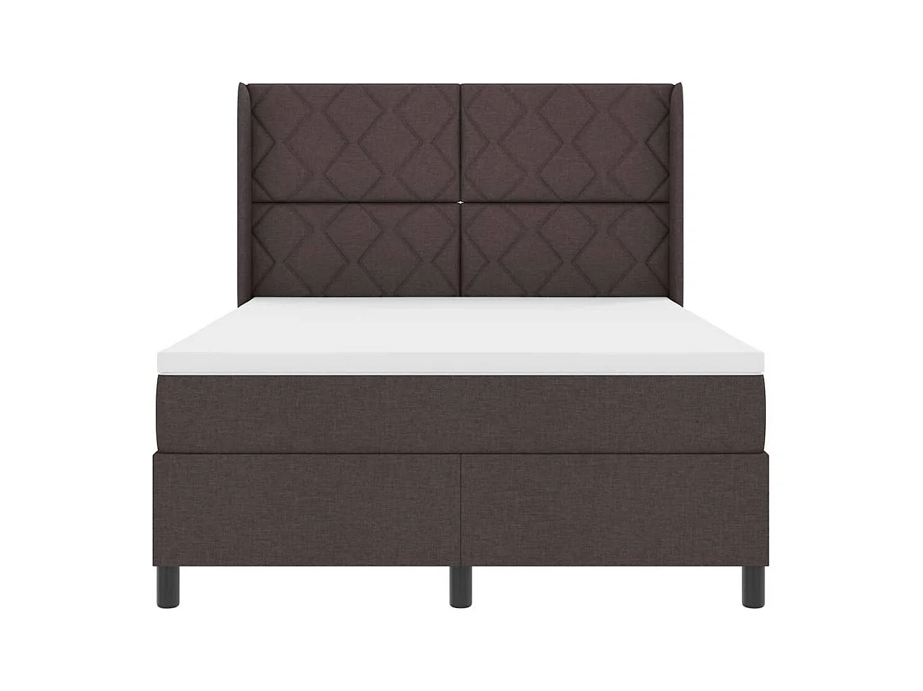 Cama Box com colchão Castanho escuro 140 x 200 cm tecido