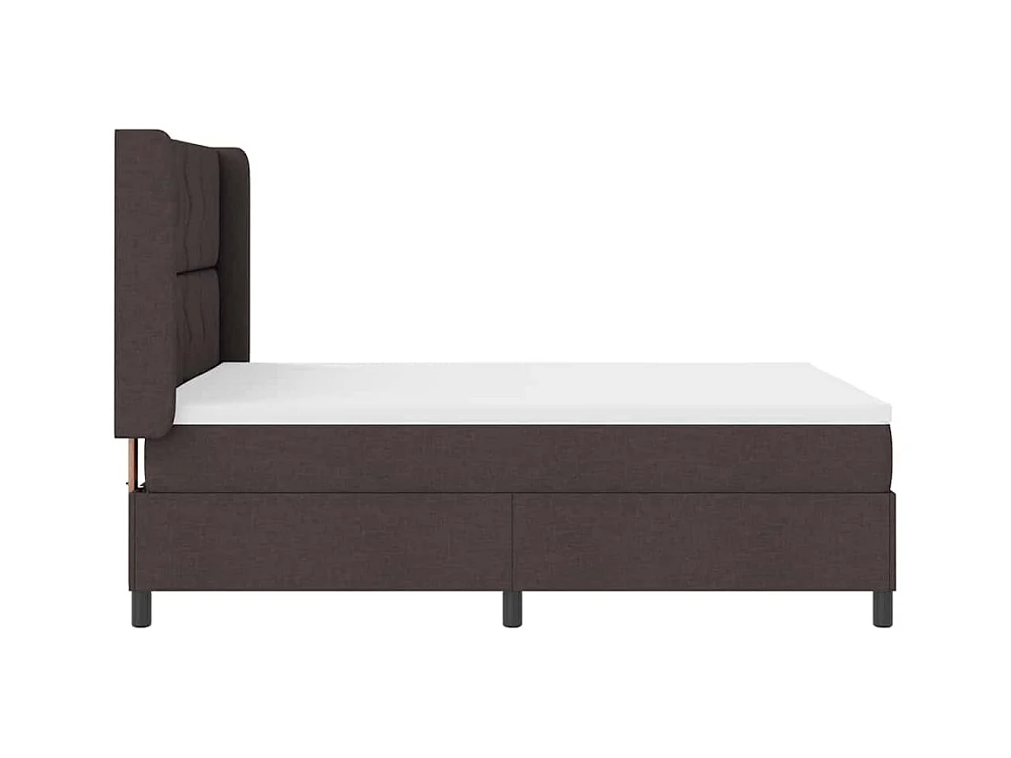 Cama Box com colchão Castanho escuro 140 x 200 cm tecido