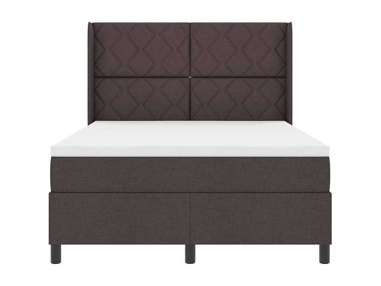 Cadre de lit avec matelas Marron foncé 140 x 200 cm tissu