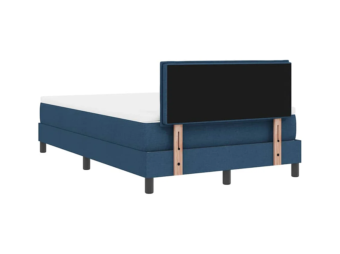 Cadre de lit avec matelas Bleu 120 x 190 cm tissu
