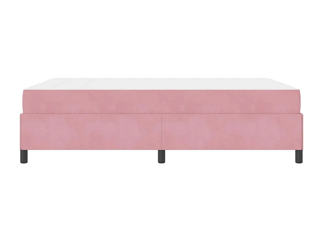 Cadre de lit avec matelas Rose et blanc 140 x 190 cm Velours