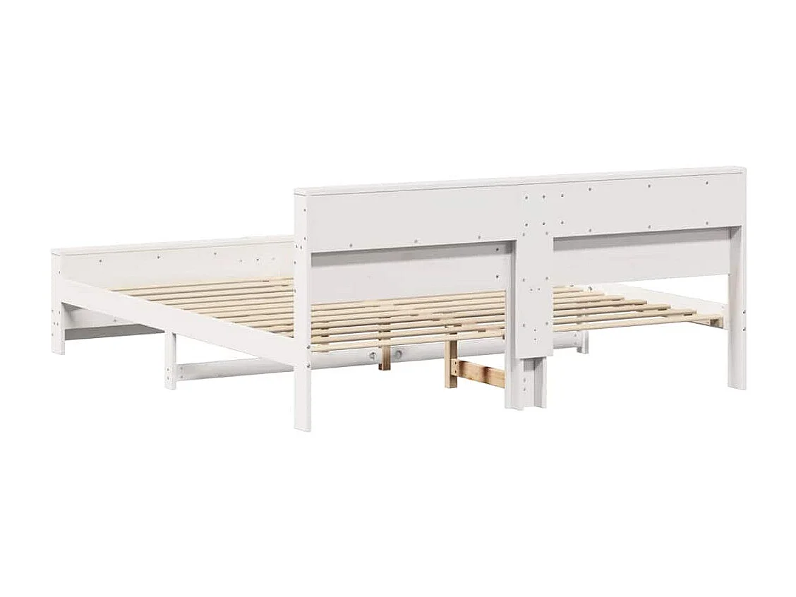 Estructura de cama Blanco 200 x 200 cm Madera maciza de pino