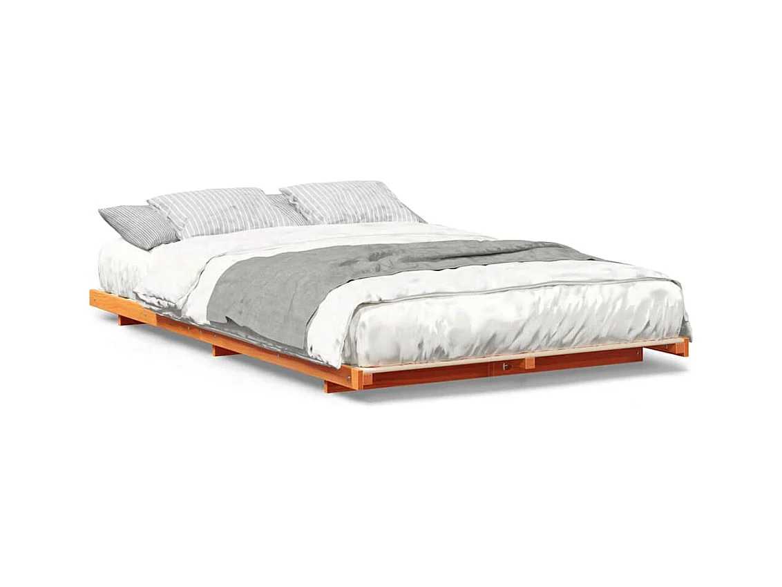 Estructura de cama Marrón cera 135 x 190 cm