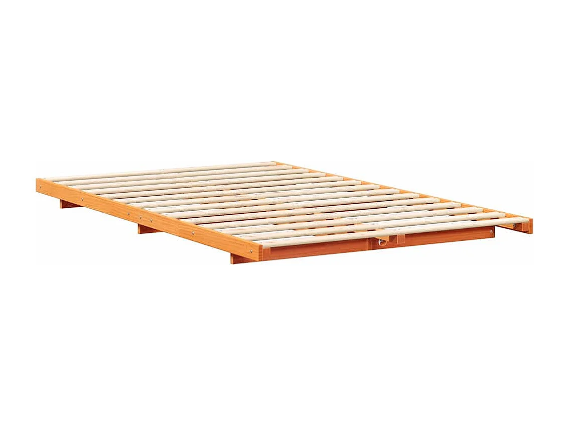 Estructura de cama Marrón cera 135 x 190 cm