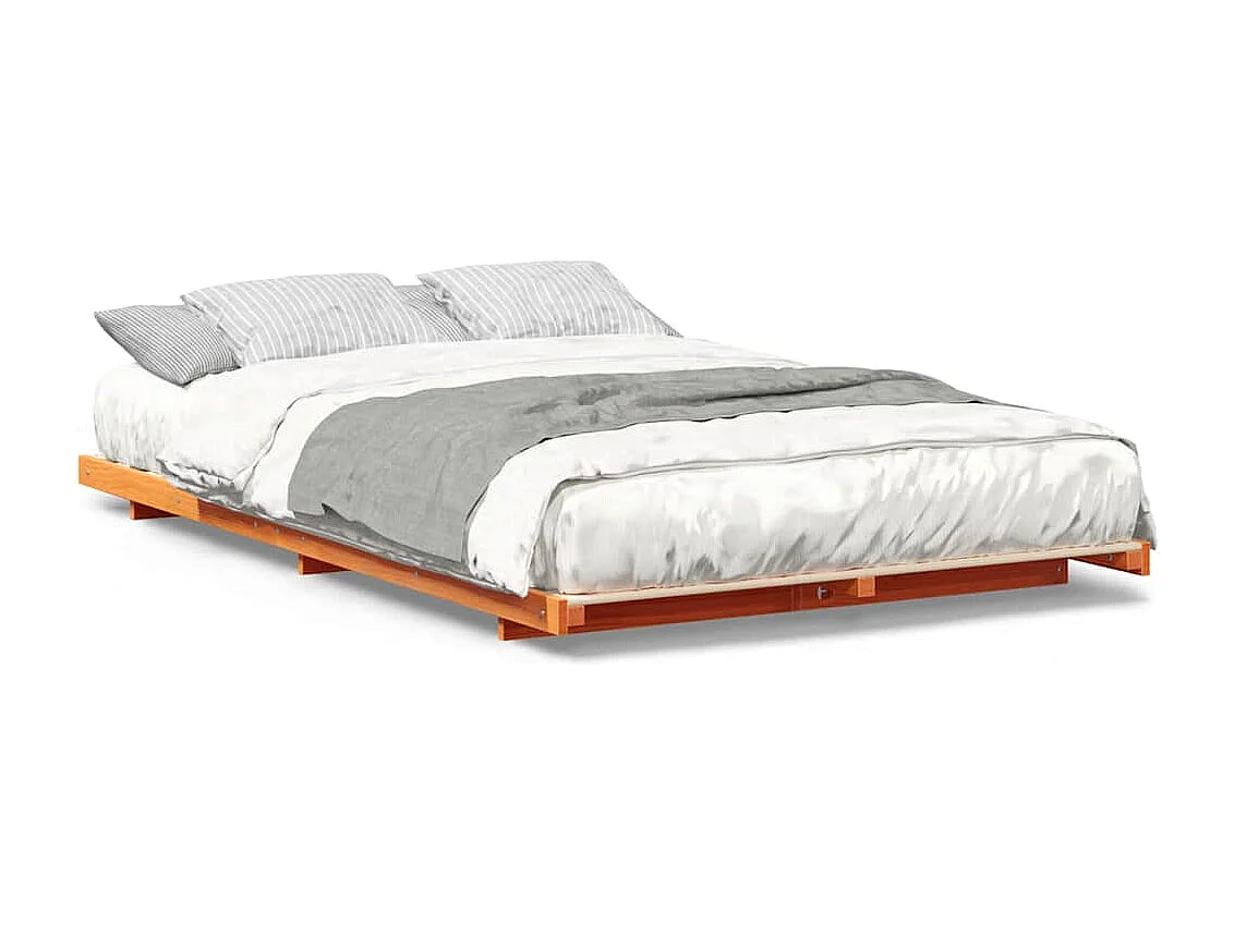 Estructura de cama Marrón cera 135 x 190 cm