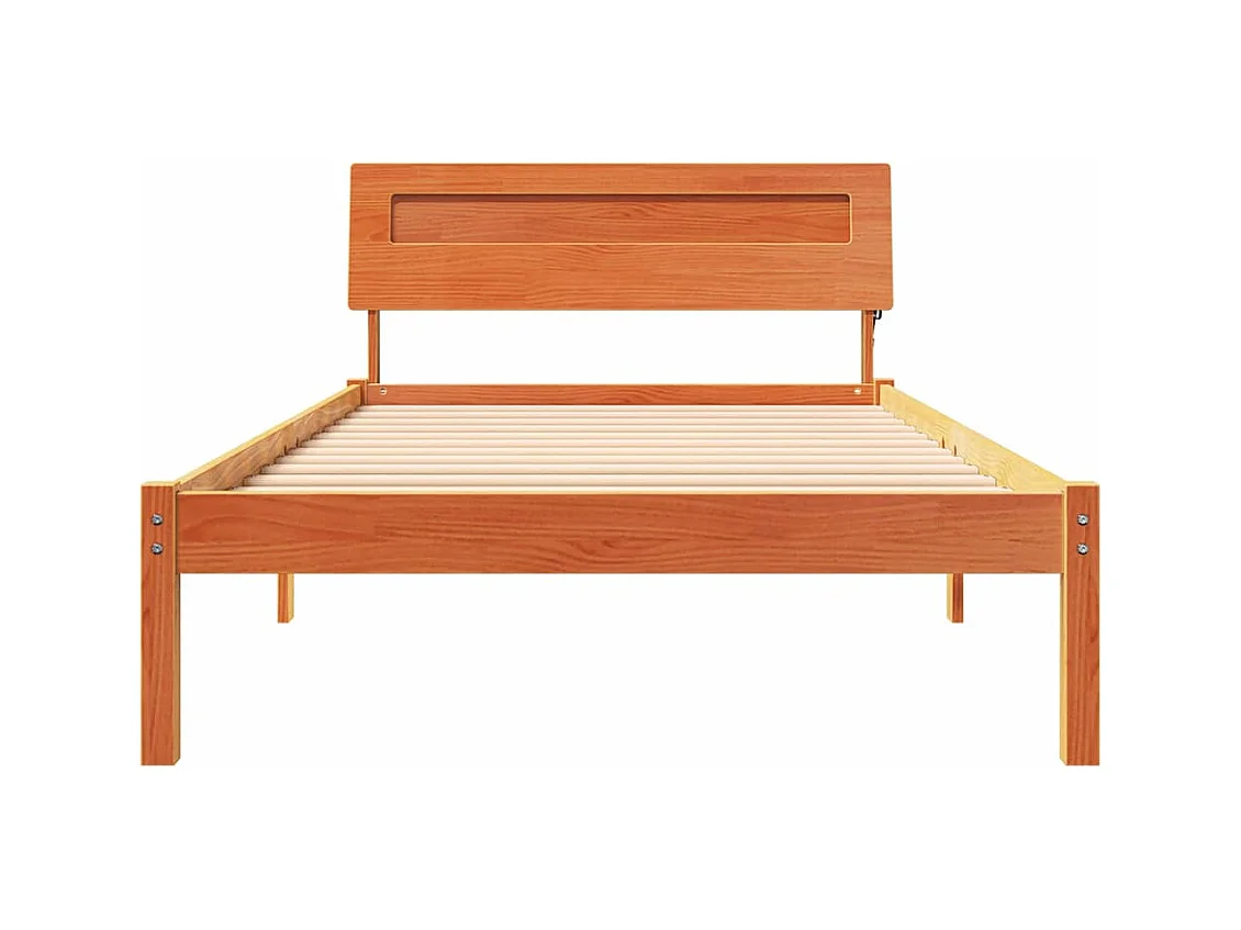 Cadre de lit Marron cire 90 x 200 cm Bois massif en pin