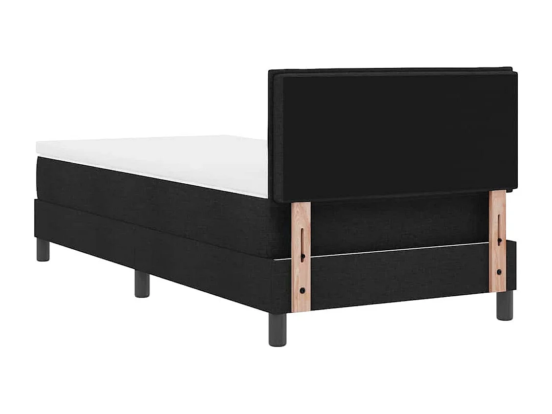 Cadre de lit avec matelas avec matelas Noir 100 x 200 cm tissu