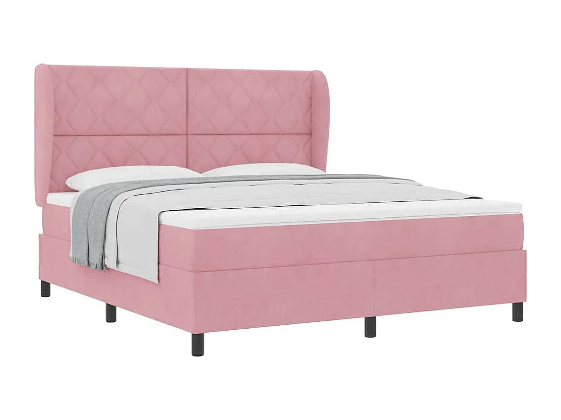 Cadre de lit avec matelas Rose 180 x 200 cm Velours