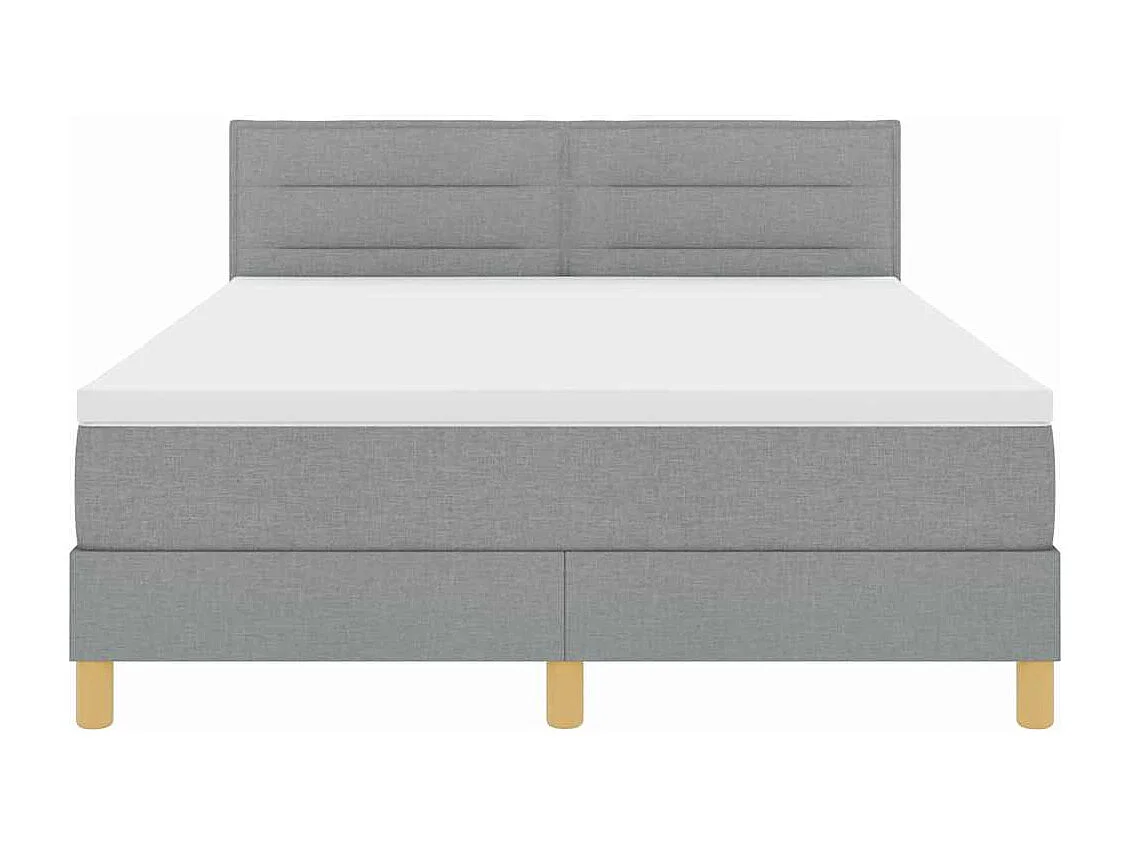 Cama tipo Box Spring con colchón Gris claro 140 x 200 cm tela