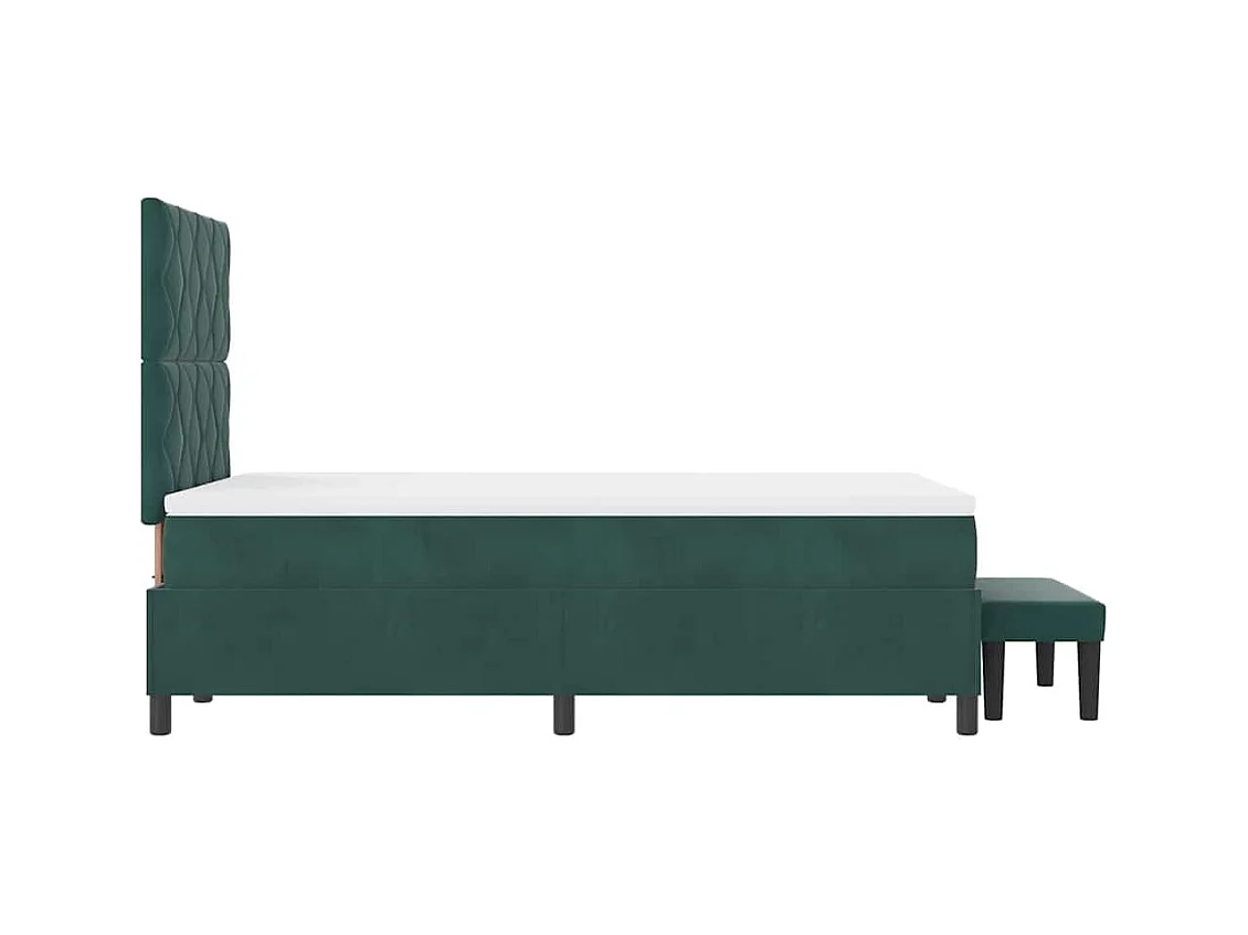 Boxspring bed met matras Donkergroen 120 x 190 cm Fluweel