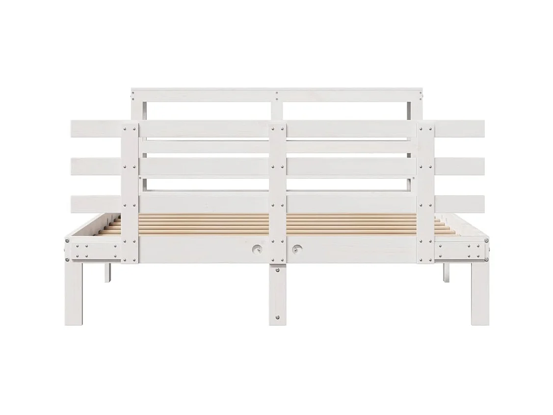 Cadre de lit avec tête de lit sans matelas blanc 120x190 cm