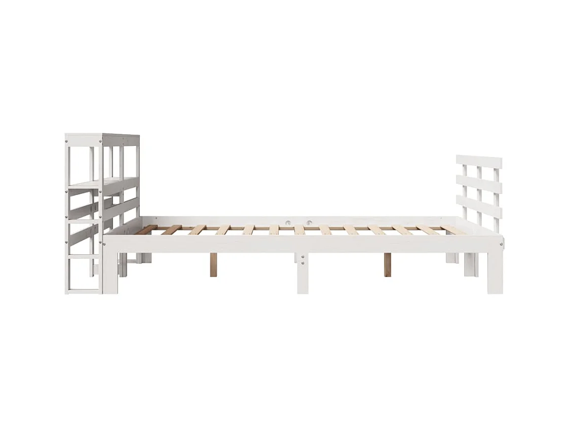 Cadre de lit avec tête de lit sans matelas blanc 120x190 cm