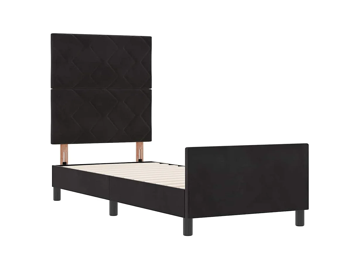 Cadre de lit avec tête de lit Noir 80 x 200 cm Velours