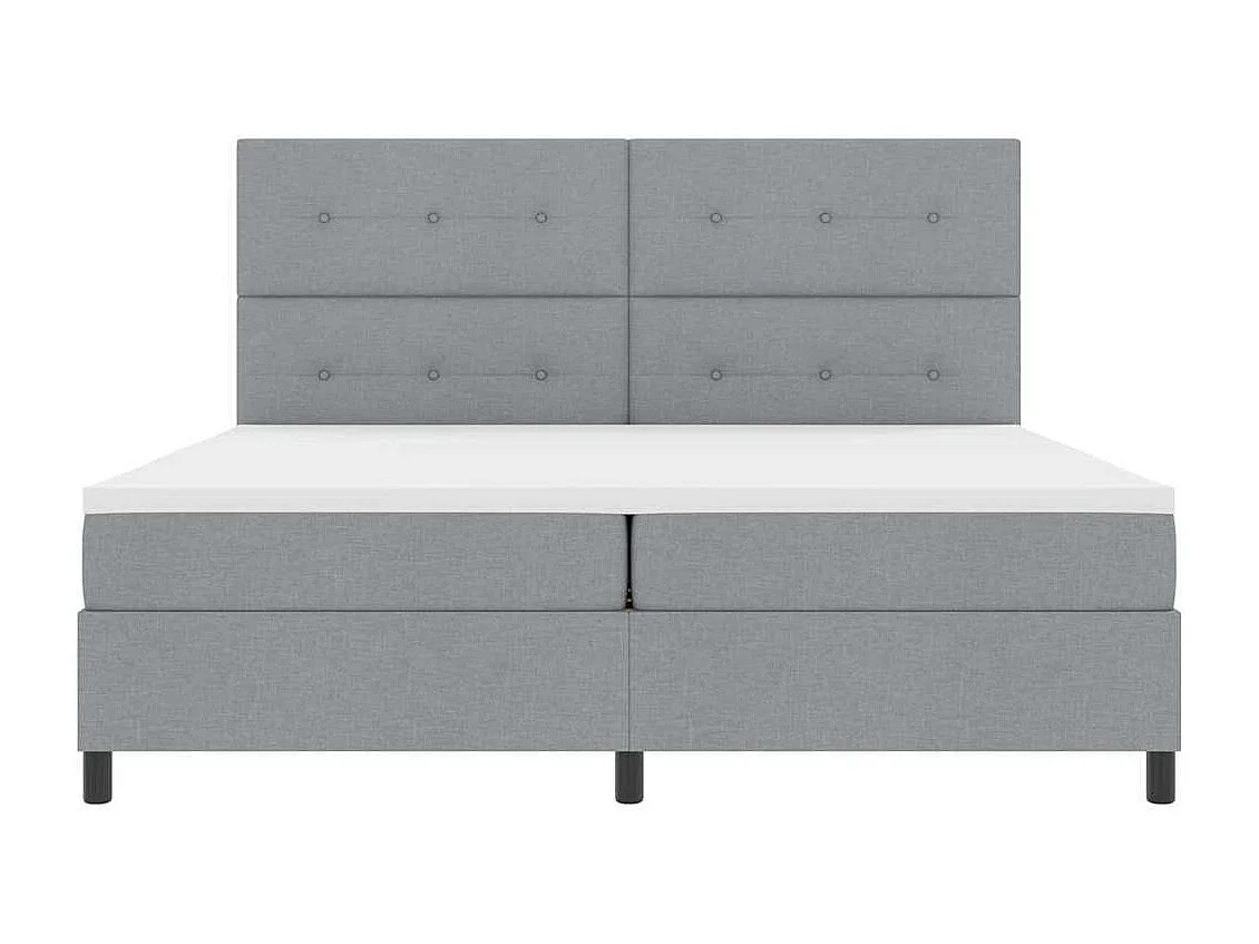 Cama Box com colchão Cinzento-claro 200 x 200 cm tecido