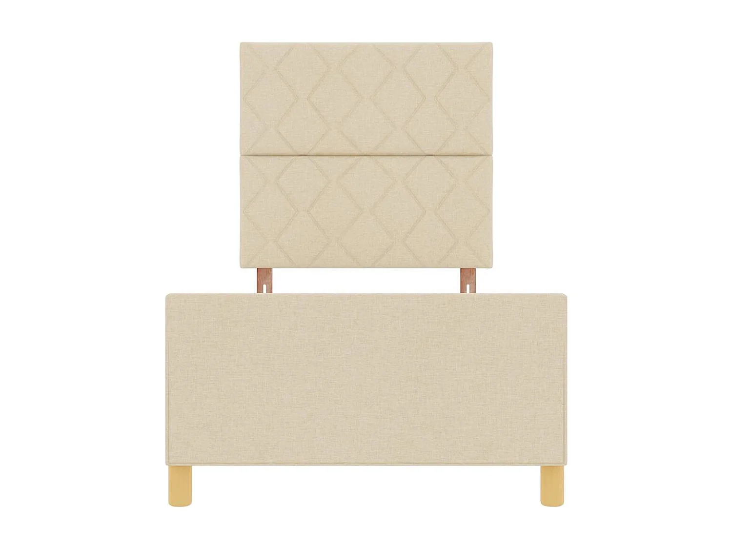 Cadre de lit avec tête de lit Crème 100 x 200 cm tissu