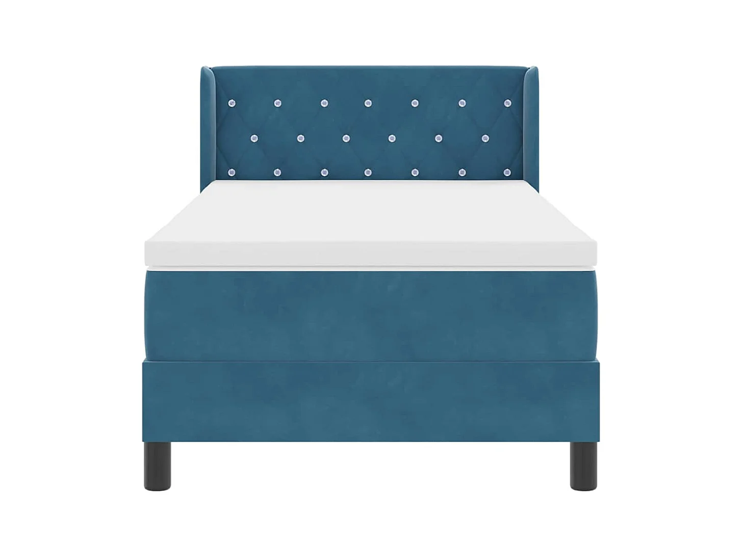 Cadre de lit avec matelas noir 100x200 cm en velours