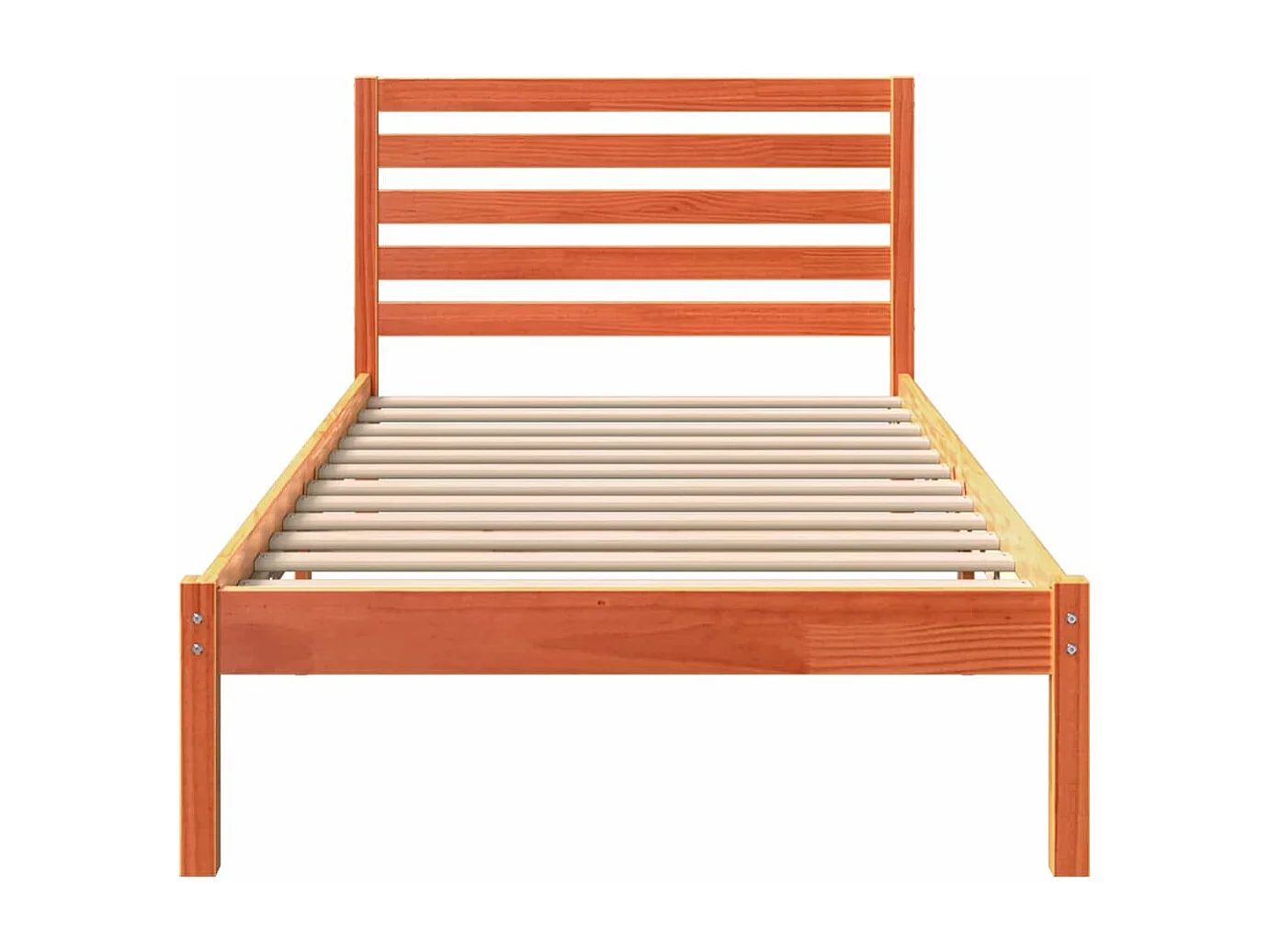 Estructura de cama con cabecera Marrón cera 90 x 200 cm