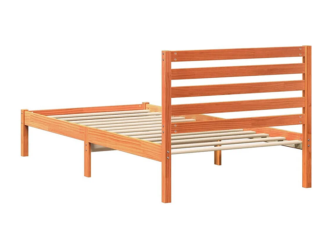 Estructura de cama con cabecera Marrón cera 90 x 200 cm