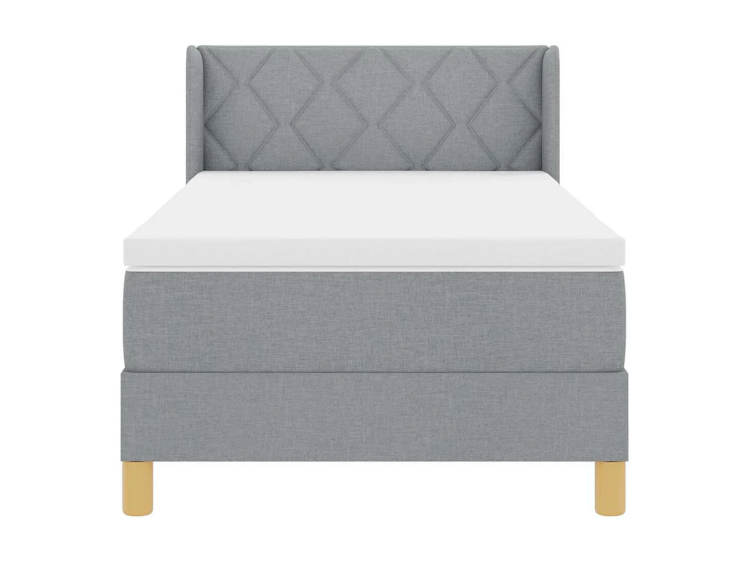 Cadre de lit avec matelas Gris clair 100 x 200 cm tissu