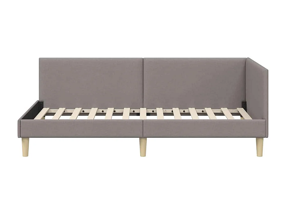 Cadre de lit d'angle Autre avec tête de lit Taupe 90 x 190 cm