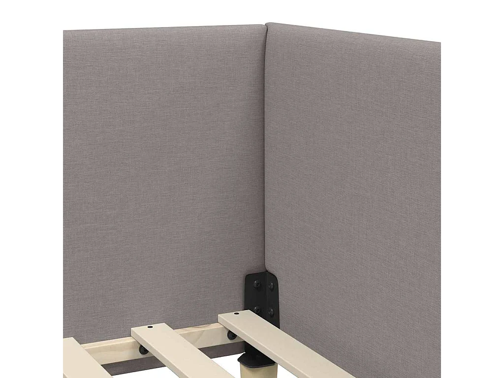 Cadre de lit d'angle Autre avec tête de lit Taupe 90 x 190 cm