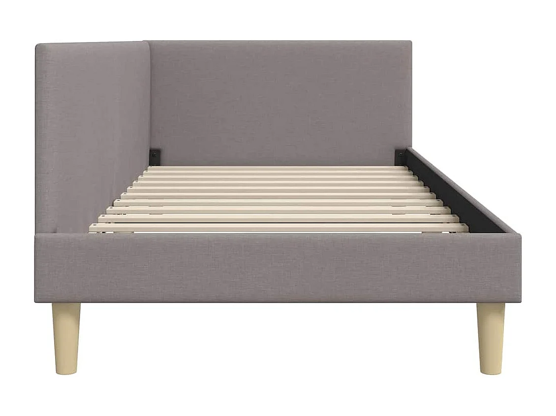 Cadre de lit d'angle Autre avec tête de lit Taupe 90 x 190 cm