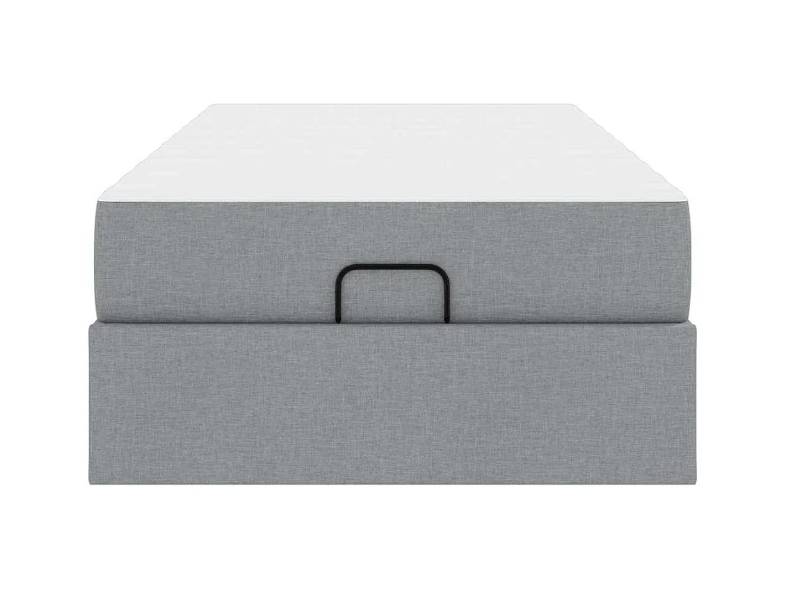 Estrutura da Cama com colchão Cinzento-claro 90 x 190 cm tecido