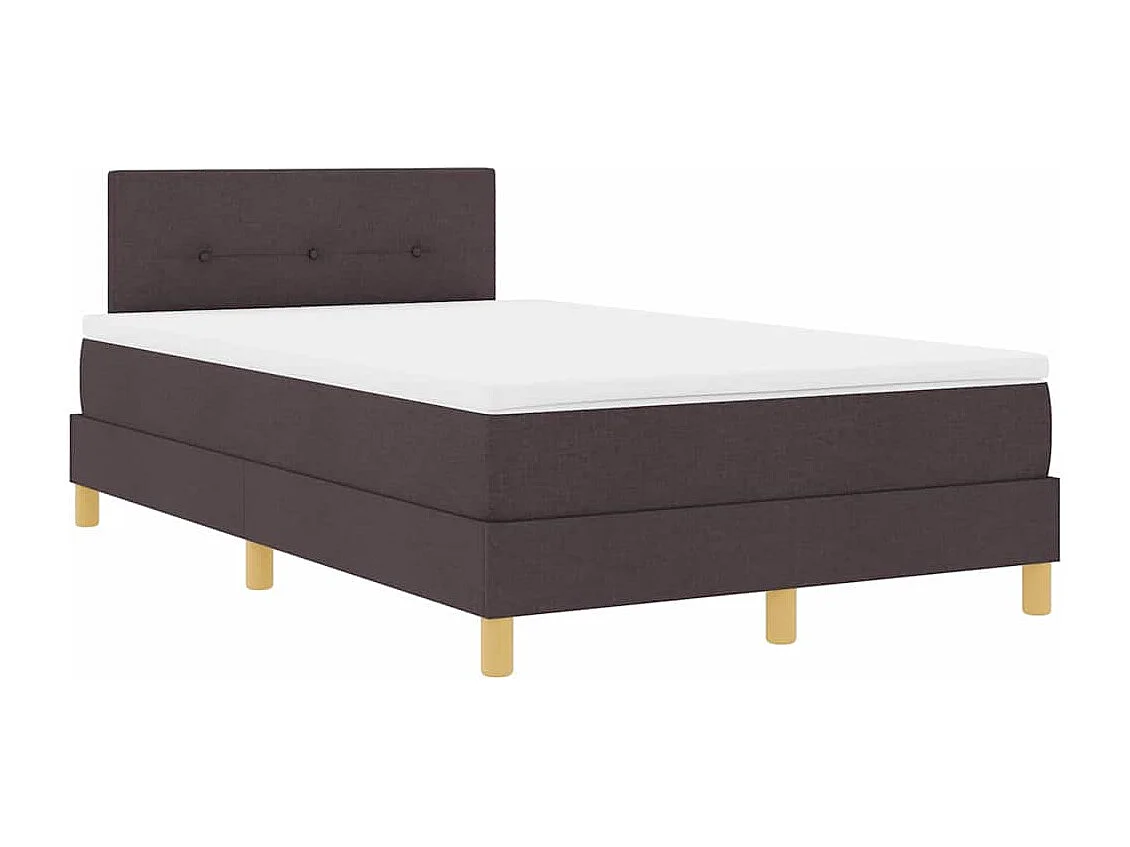 Cama box spring con colchón Marrón oscuro 120 x 190 cm tela