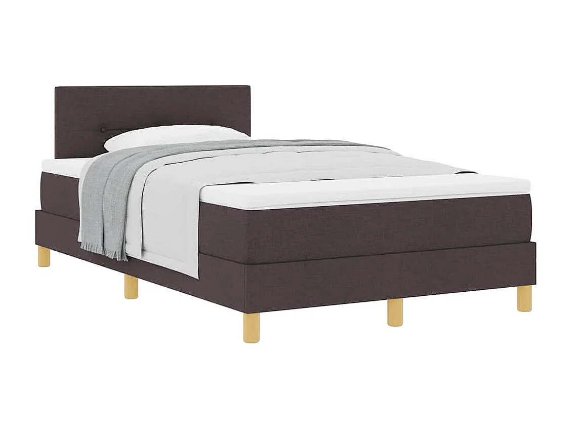 Cama box spring con colchón Marrón oscuro 120 x 190 cm tela