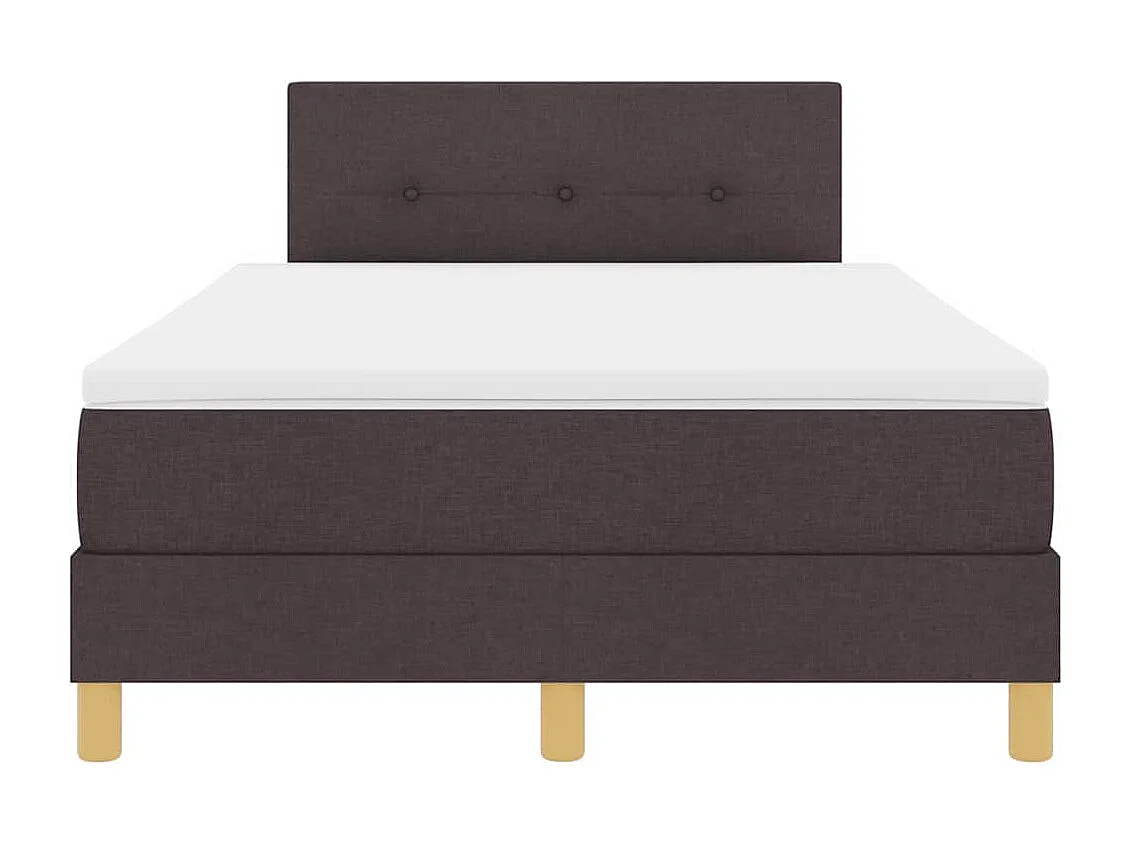 Cama box spring con colchón Marrón oscuro 120 x 190 cm tela