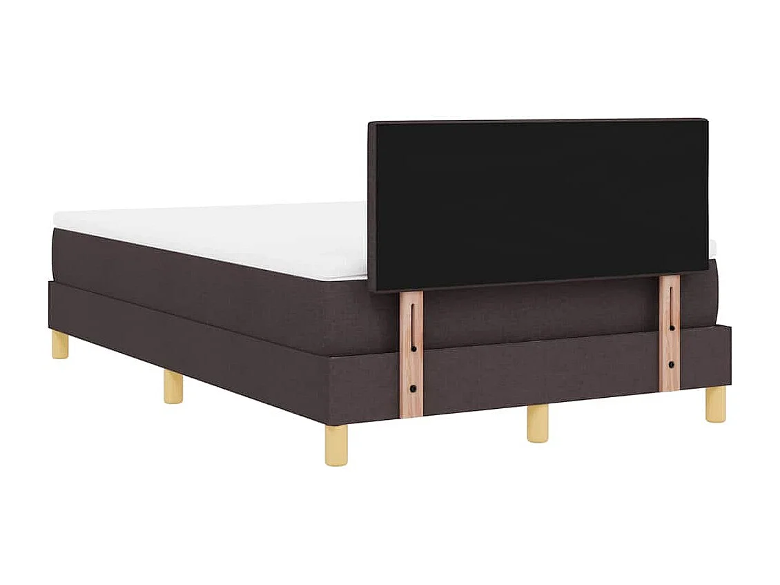Cama box spring con colchón Marrón oscuro 120 x 190 cm tela