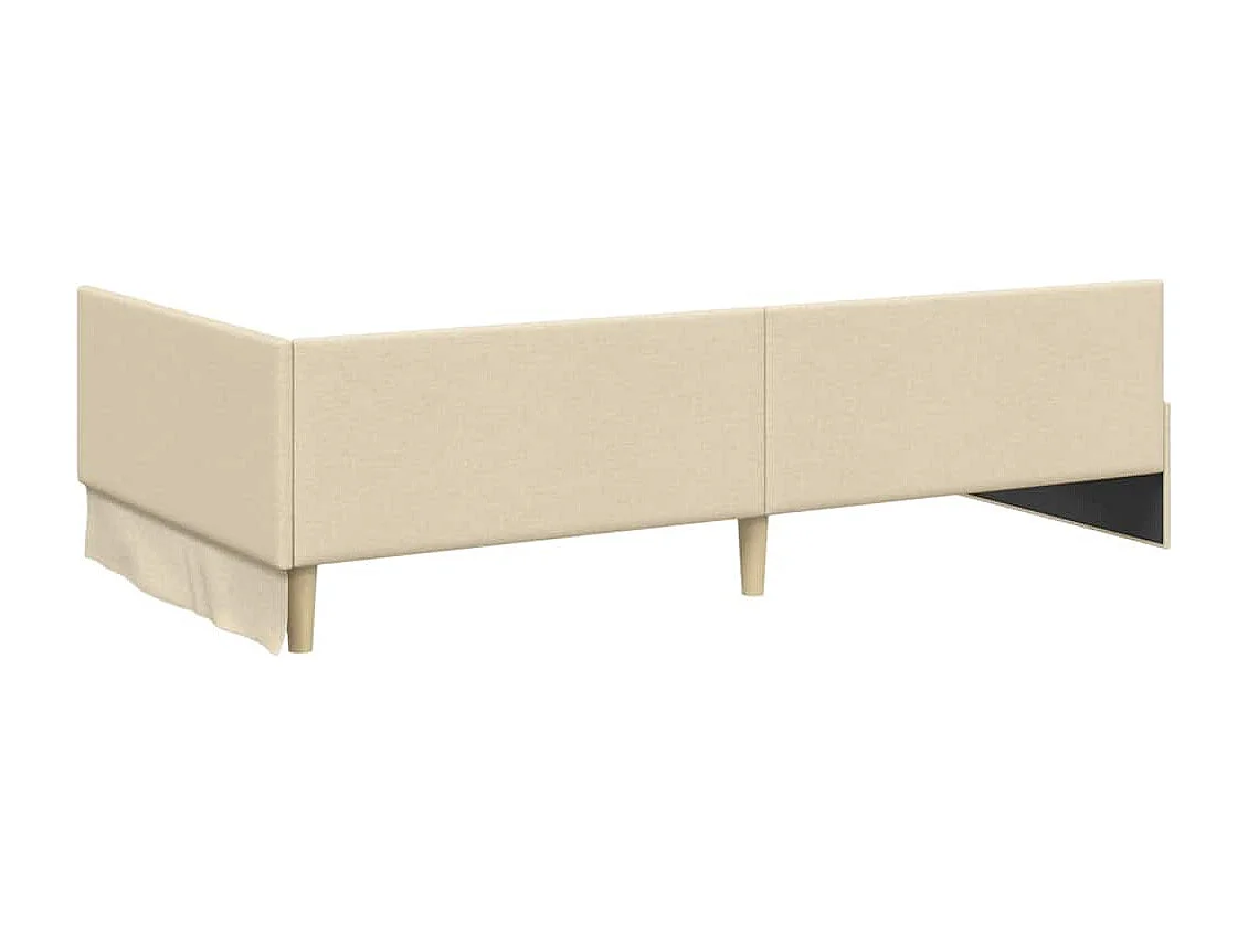 Estructura de cama en esquina con cabecera Crema 100 x 200 cm