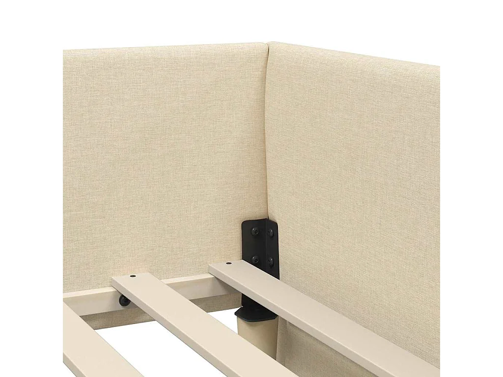 Estructura de cama en esquina con cabecera Crema 100 x 200 cm
