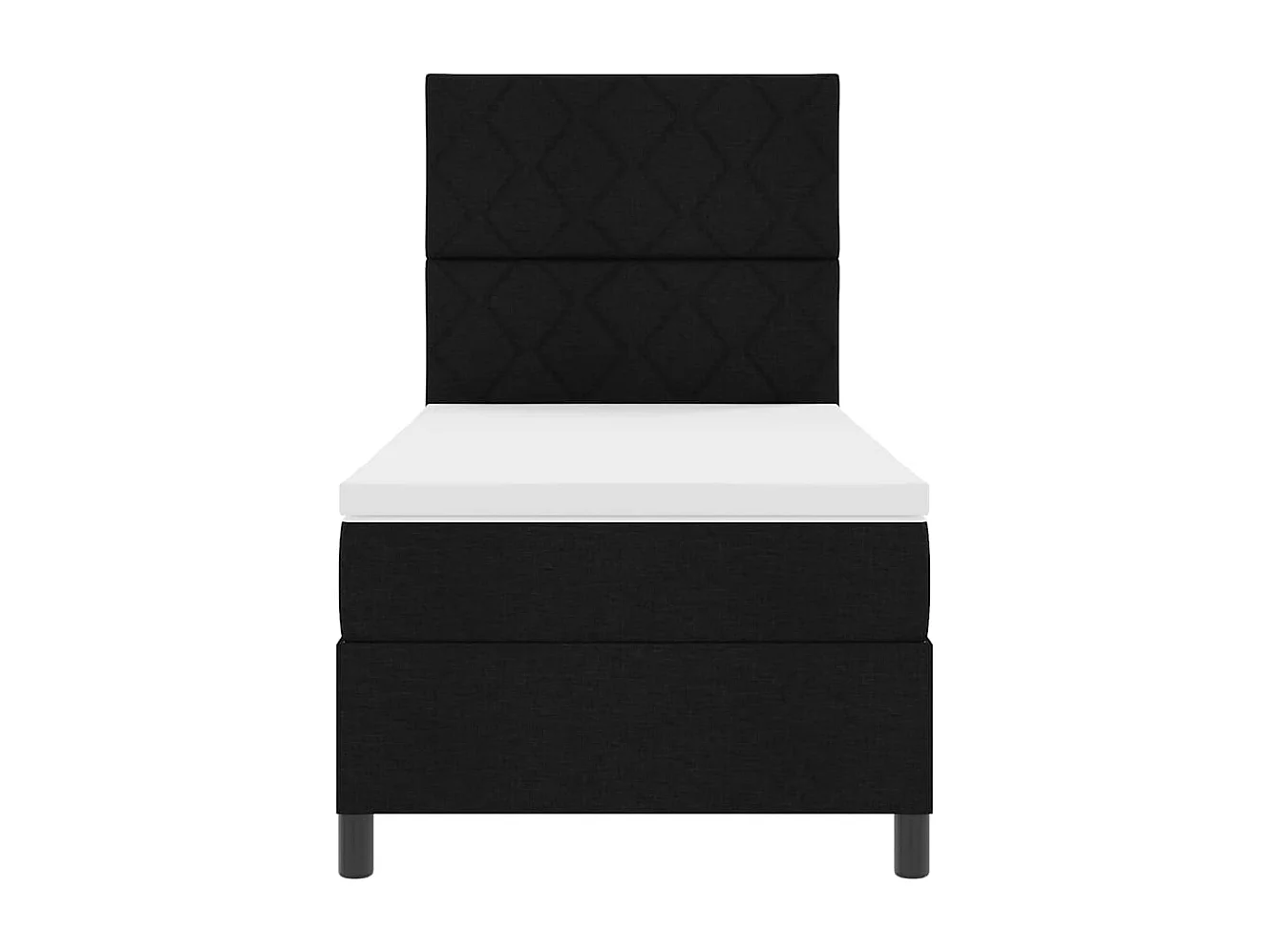 Cadre de lit avec matelas Noir 100 x 200 cm tissu