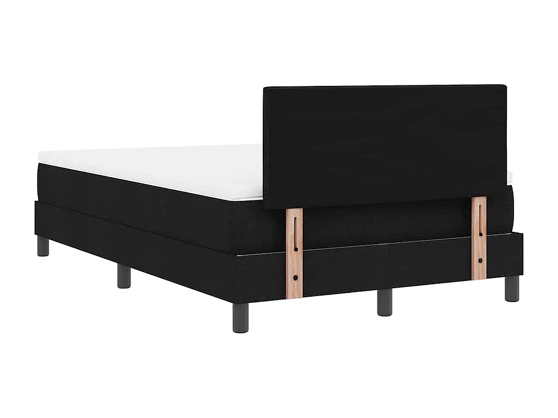 Cadre de lit avec matelas avec matelas Noir 120 x 200 cm tissu